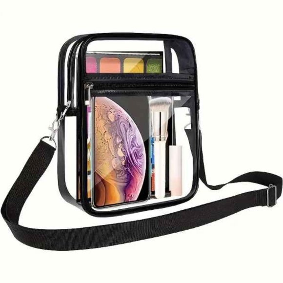 Clear Crossbody Size MD Handbag for Stadium Events - NWT- Unisex - Picture 1 of 9